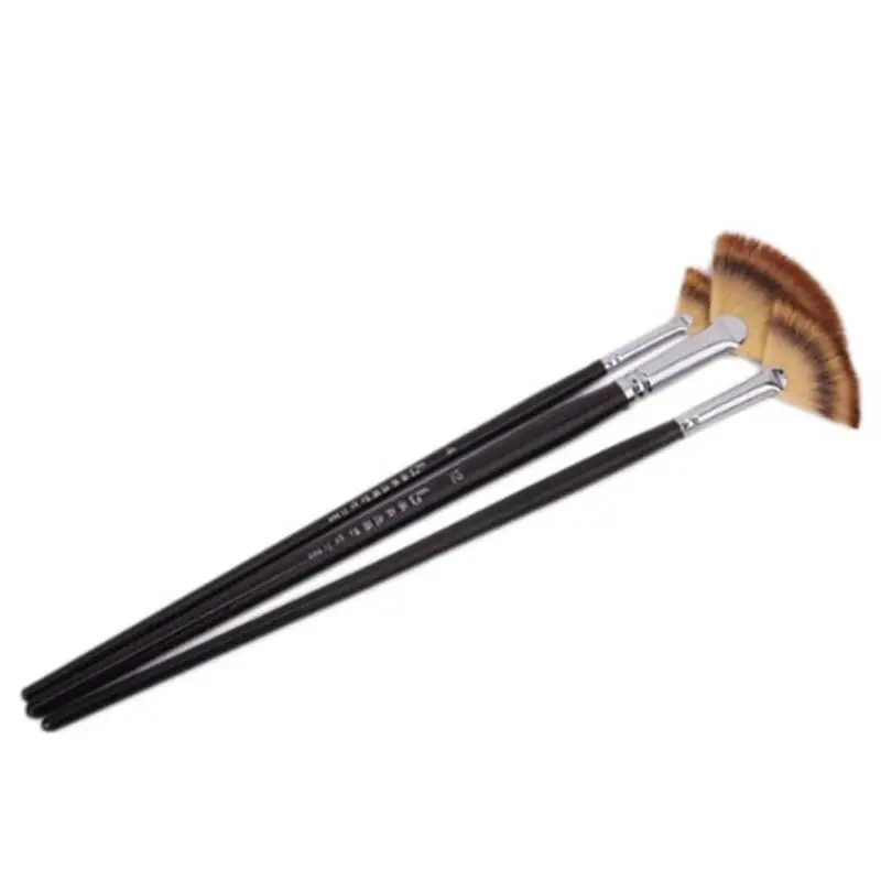 

3pcs Wooden Artist Fan Brush Set for Oil Paint Acrylic Paint