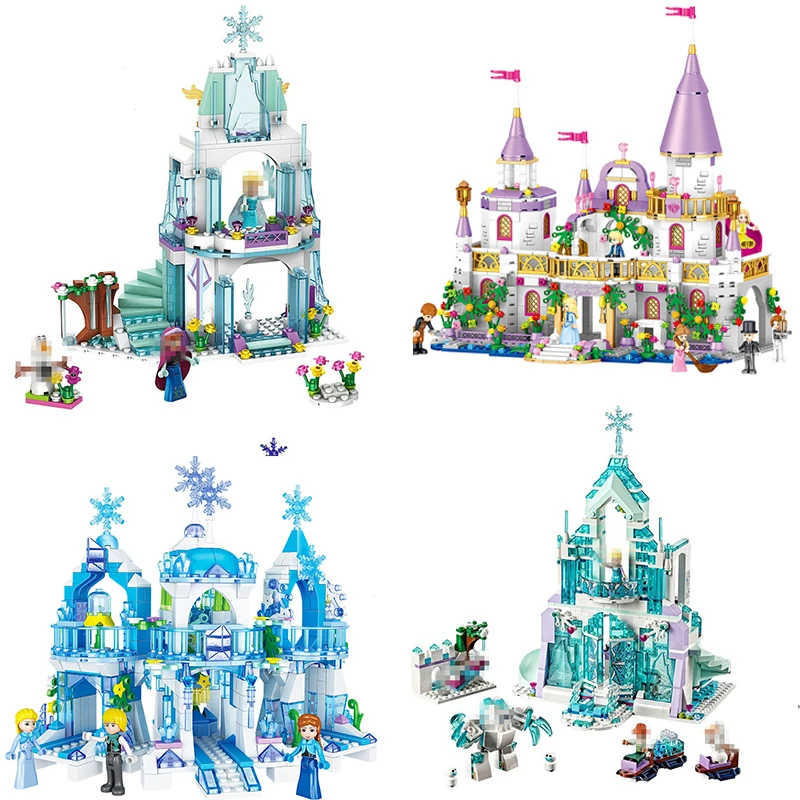 711 шт. серия принцесс снежная королева эльза волшебный ледяной замок