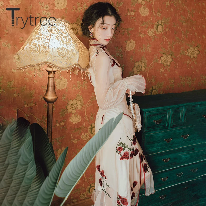 Весенний комплект из двух предметов Trytree 2020 повседневный однотонный Длинный