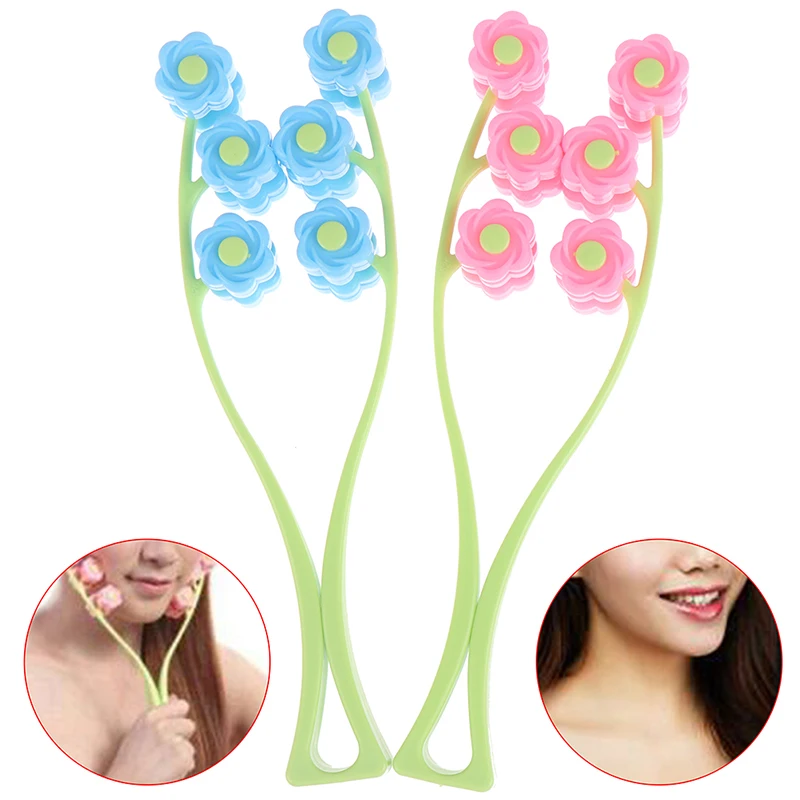 Роликовый массажер для лица 1 шт. портативный в форме цветка против морщин