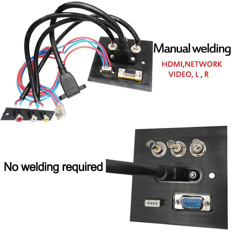 Панель гнезда из алюминиевого сплава совместимая с HDMI VGA USB видеоразъем R L-порт
