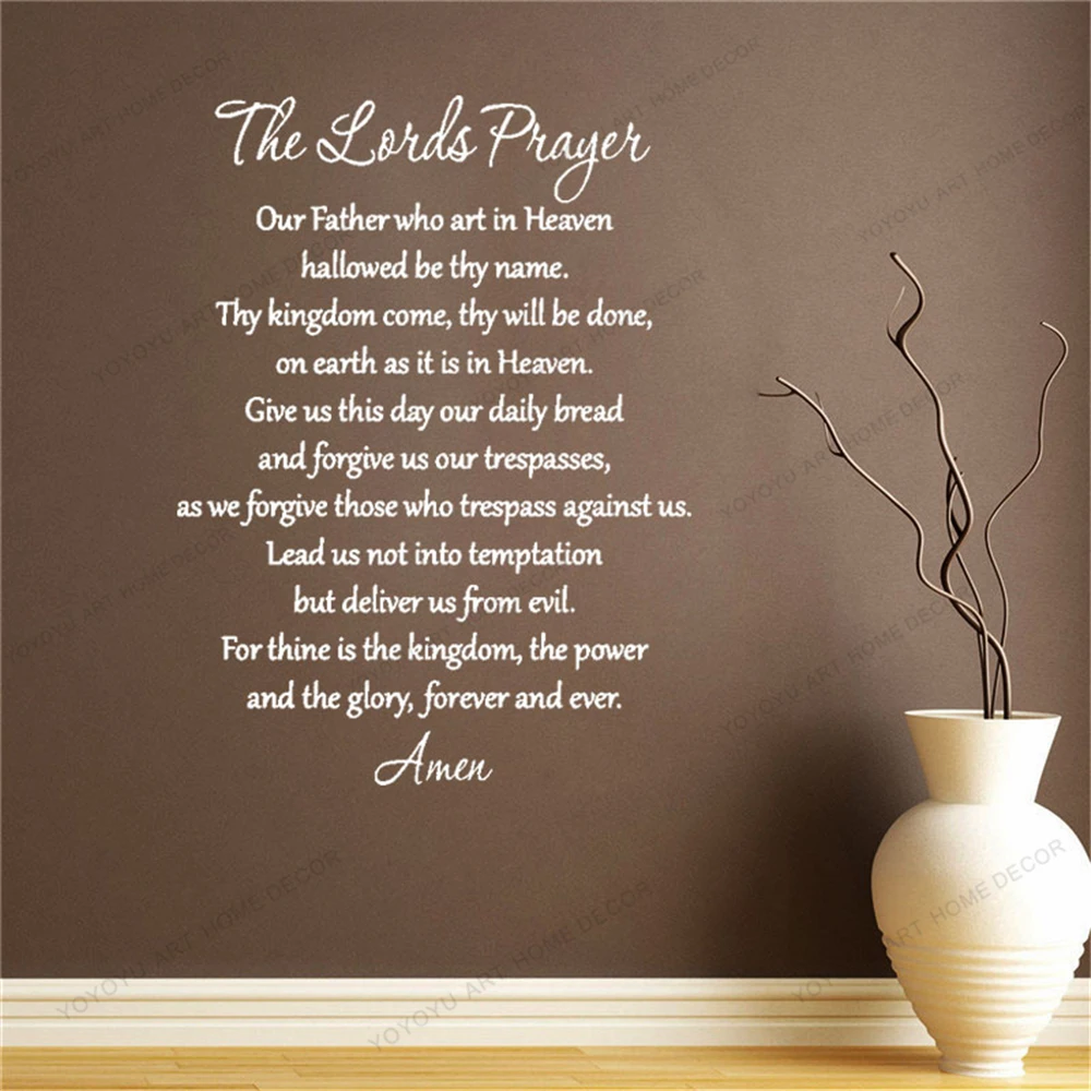 Bible Verse Wall Sticker Our Father who art in heaven Art decals Christian decor bedroom Family The Lords Prayer poster DW12910
