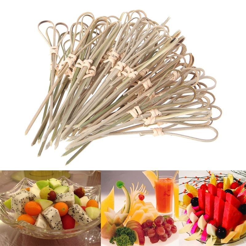 

T84E 50pcs Disposable Bamboo Picks Cocktail Toothpicks Cocktail Party Club Creative