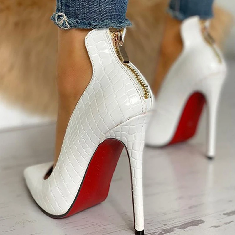 

2021 Fashion Thin High Heels Women Black Pumps Shoes Woman Spring Autumn Ladies White Casual Patent Leather Pumps Plus Size 43