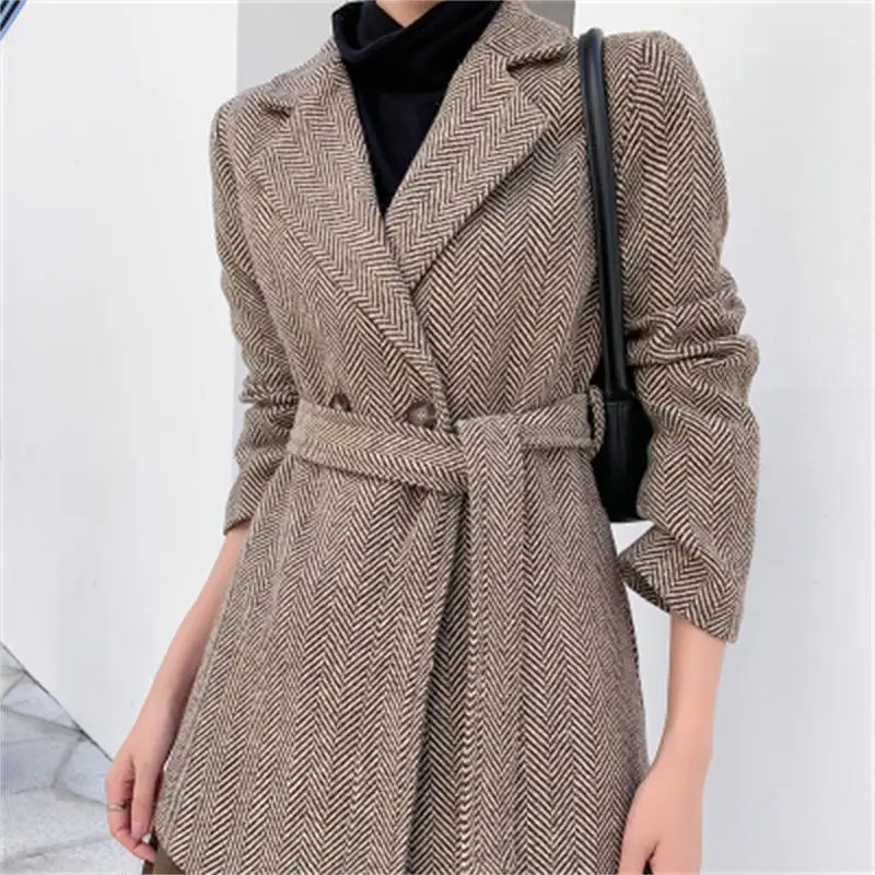 Модные шерстяные блейзеры Женская куртка на весну и зиму новый