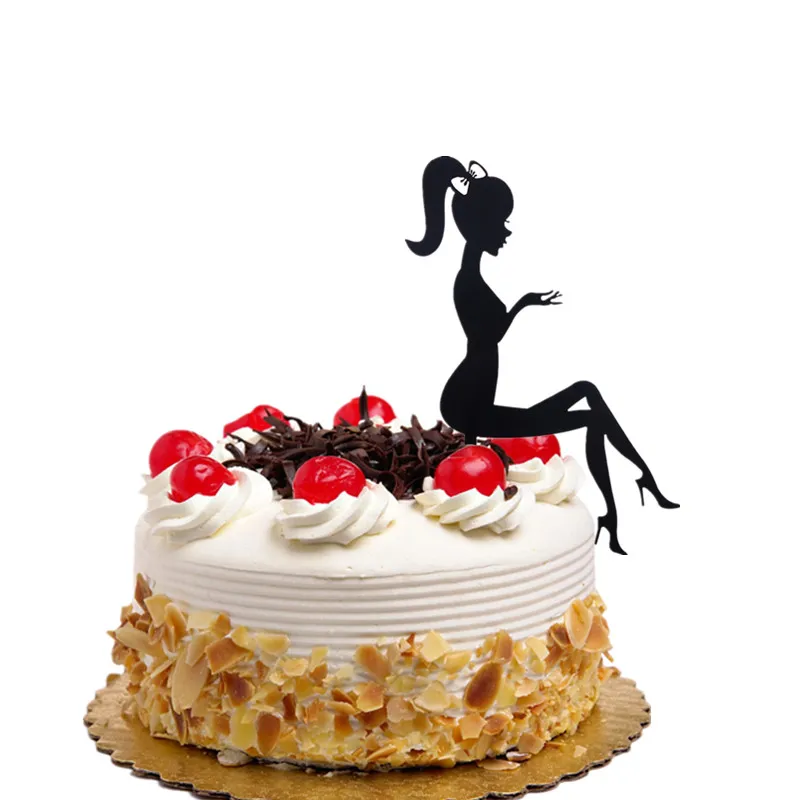 Высокий каблук Торт Топперы с днем рождения свадебные Акриловые Кекс Топпер