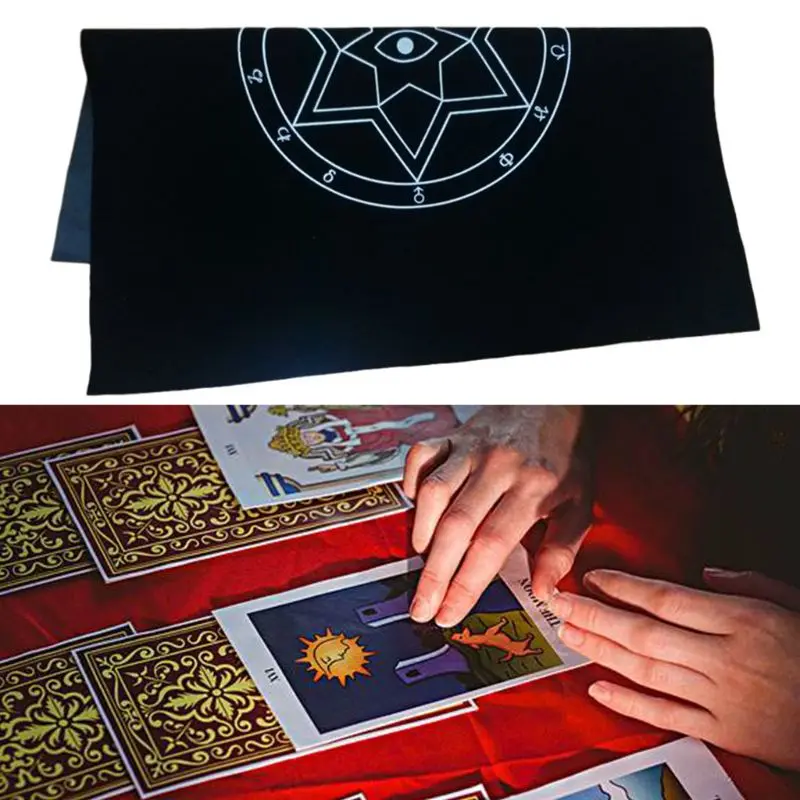 

50x50cm Art Tarot Pagan Altar Cloth Flannel Tablecloth Divination Cards Square Tapestry Decor Table Cover