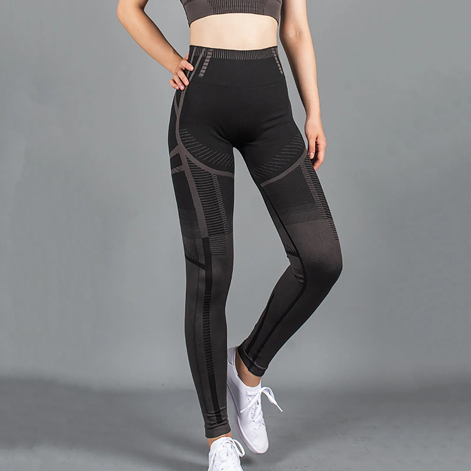 

Women's Yoga Pants Women Leggings For Fitness buttocks striped high-stretch seamless yoga pants sports yoga pants Tight Leggins