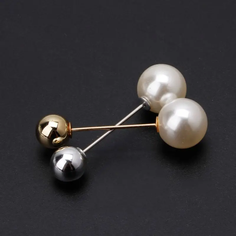 5Pcs Classic Imitation Double Pearl Brooches Sweater Shawl Clip Safety Pin Women 62KE | Украшения и аксессуары