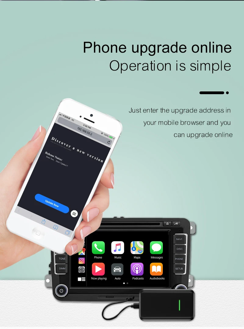 

Auto Car For Volkswagen CC/Passat/Golf/Polo/Tiguan Wireless Carplay Adapter Play and Plug Decoder Box Wired to Wireless