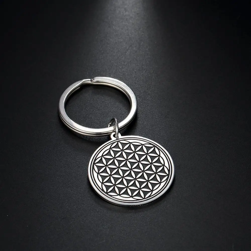 Брелок для ключей My Shape цветок жизни брелок из нержавеющей стали круглые