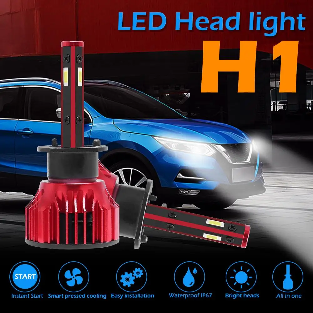 

1 Pair Durable Car Headlight Bulbs Moderate Price H1 H3 H4 H7 H11 9005 9007 6500K 56W LED Car Headlight Headlamp Bulbs EMC