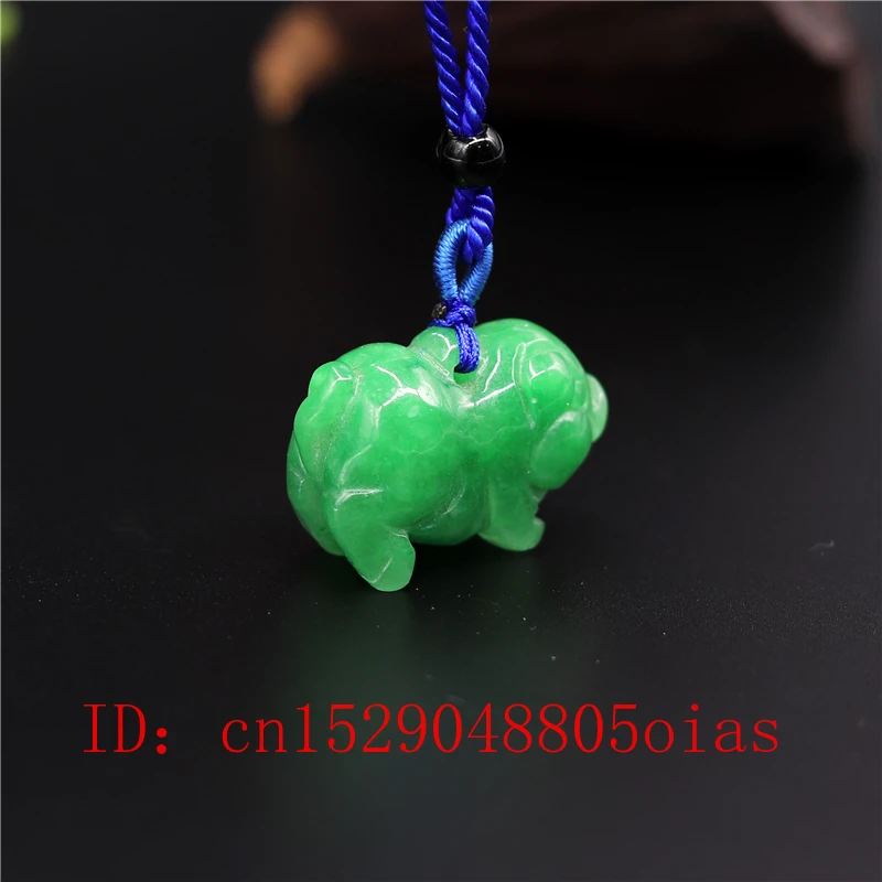 Ожерелье с подвеской из натуральной зеленой китайской Нефритовой свиньи 3D