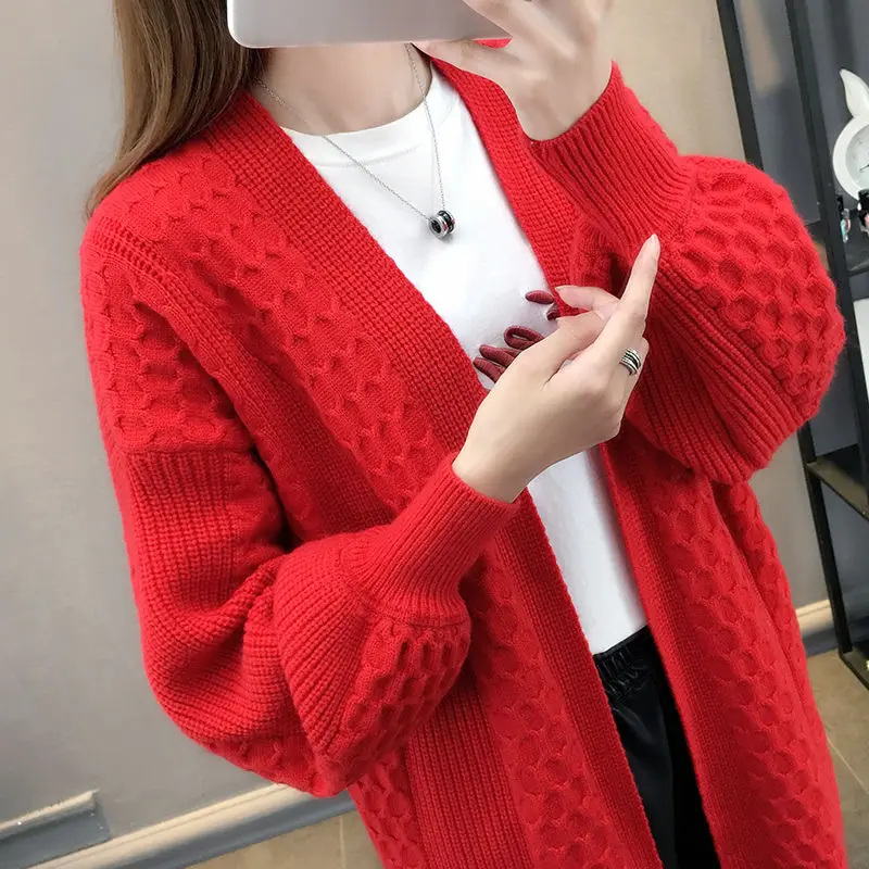 

spring Autumn Winter Fashion Women Long Sleeve Loose Knitting Cardigan women Sweater Women Knitted Female Cardigan Pull Femme