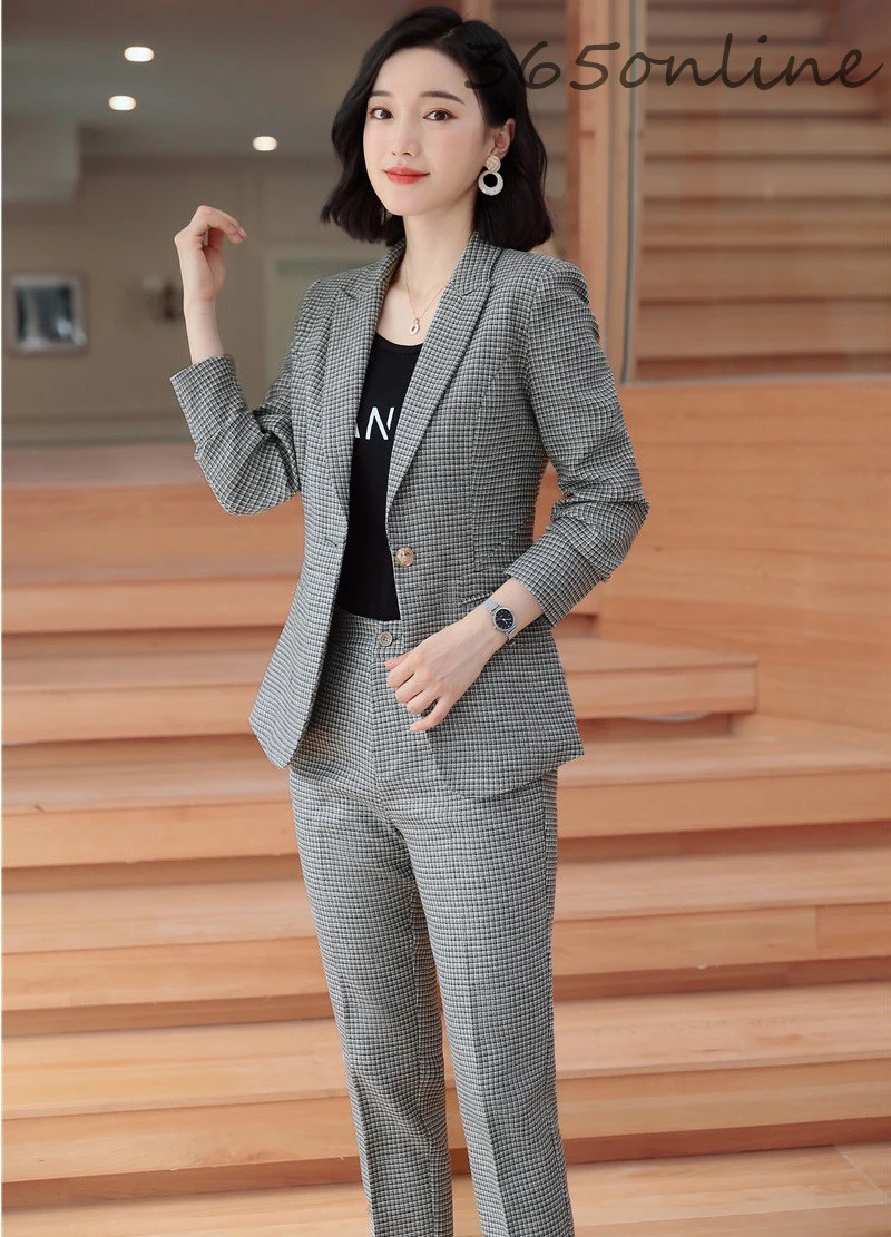 Новинка серый официальный женский деловой костюм для работы костюмы с брюками и