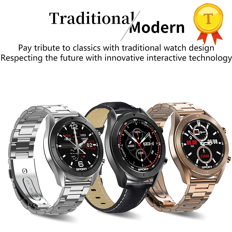 Хит продаж умные часы из нержавеющей стали с круглым HD-экраном водостойкие IP68 ЭКГ
