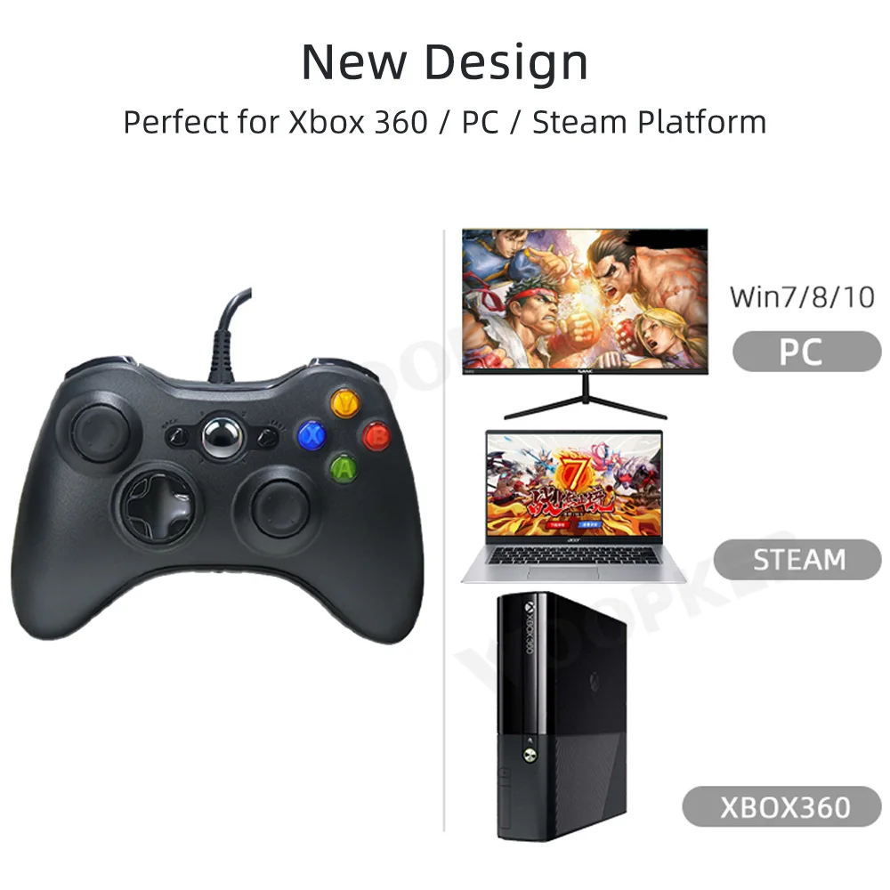 Ceny Przewodowy Kontroler USB Do Konsoli Xbox 360/ PC Windows 7/8/10 Akcesoria Do Gier Gamepad Joystick Do Xbox360
