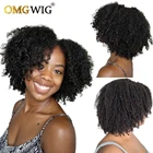 Парики из человеческих волос с кудрявыми завитками, бразильские волосы, короткий парик, парик с застежкой 4X4 для женщин, HD Прозрачный Швейцарский парик на сетке спереди, афро вьющиеся