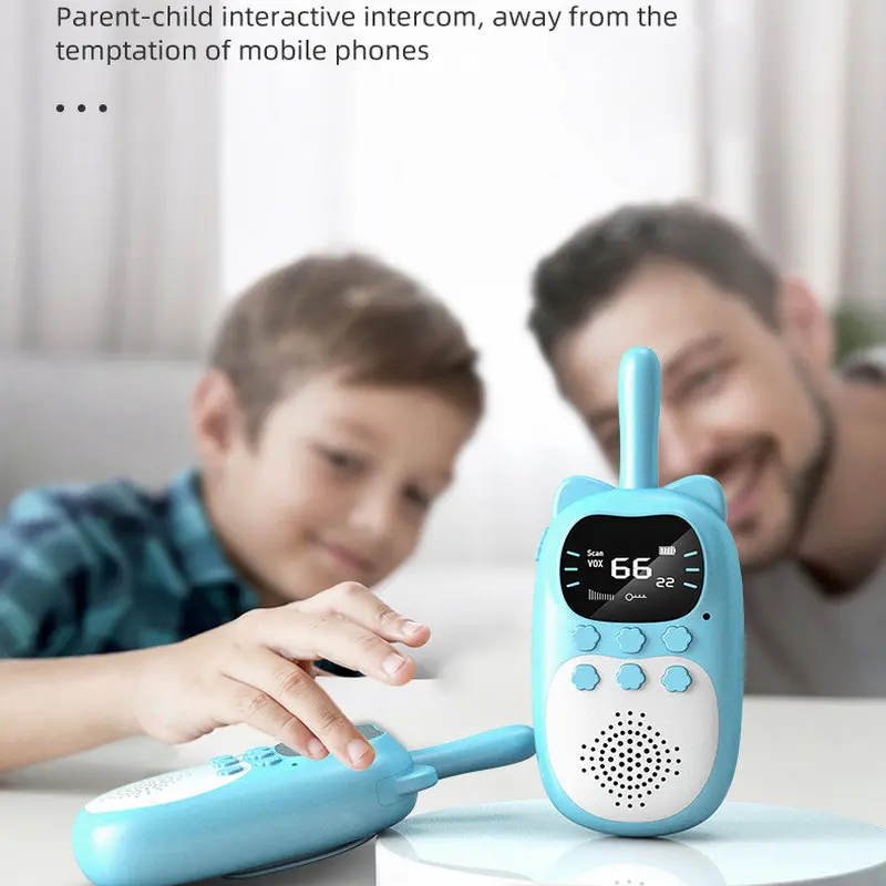 

2023 2pc/box Original Kids Walkie Talkie Rechargeable 1000mAh Handheld 0.5W 3km Radio Transceiver Interphone Children Toys Gift