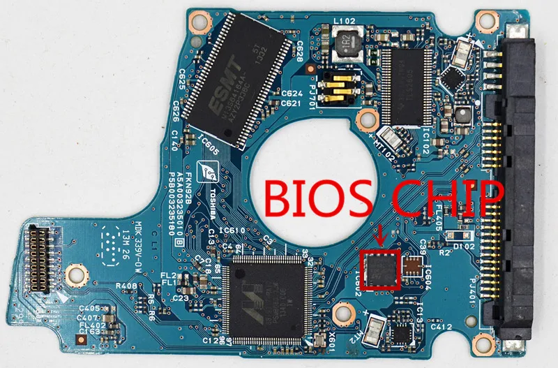 Печатная плата G003235C Toshiba HDD MQ01ABF050 HDKCB06H0A01 MQ01ACF050 программирование логической платы