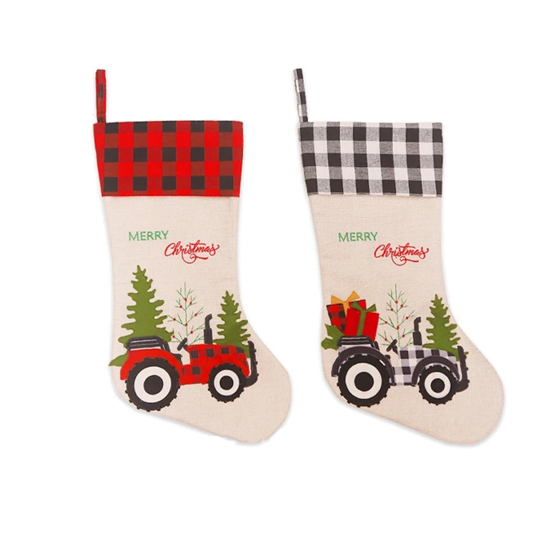 Комплект из 2 предметов новинка красные черные сетки Рождественские носки