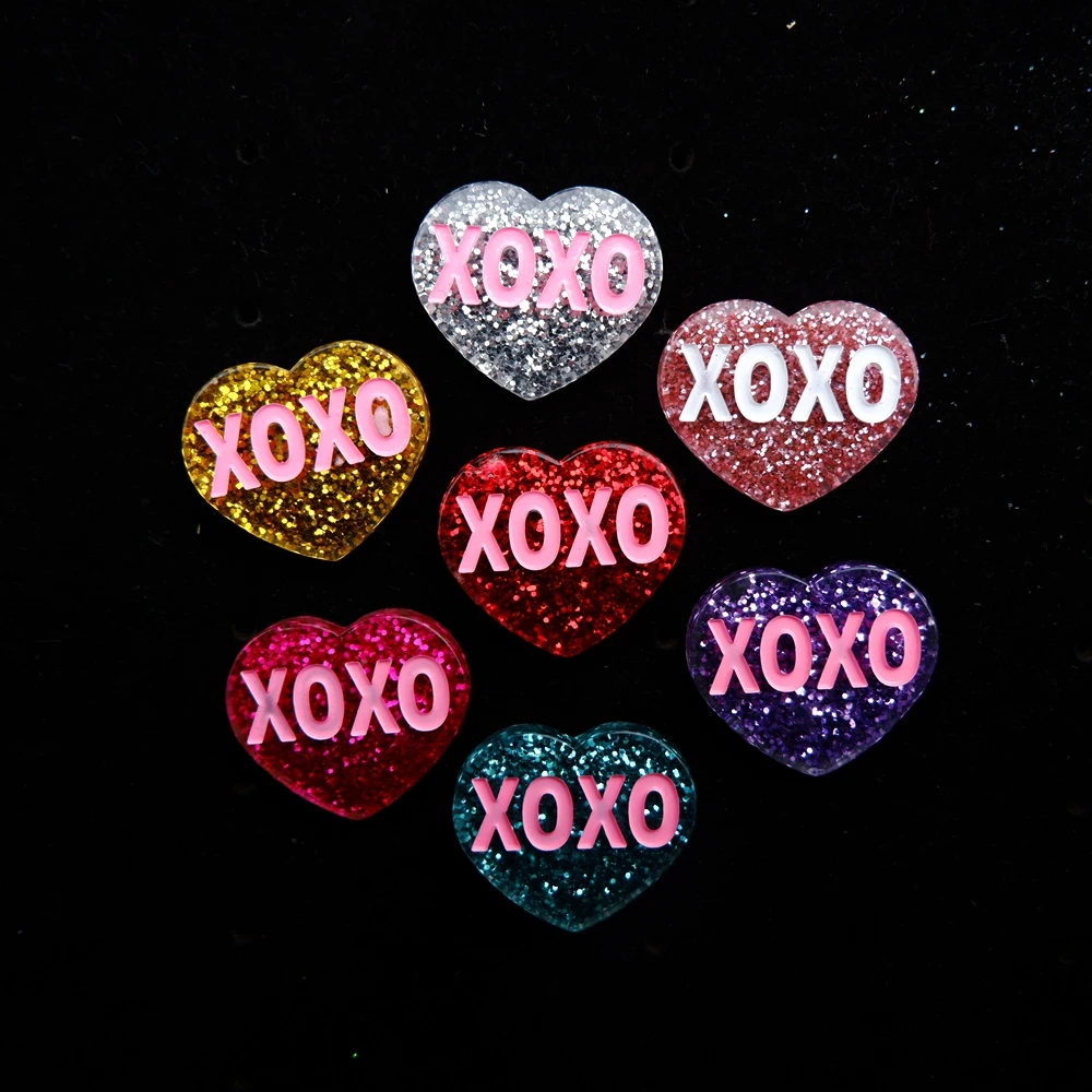 10 шт. Смола XOXO сердца поделки плоская на спине кабошон скребок бронирование