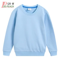 de peach autumn cotton children loose casual sweatshirt baby boys girls pullover shirts teenager kids solid color bottoming tops