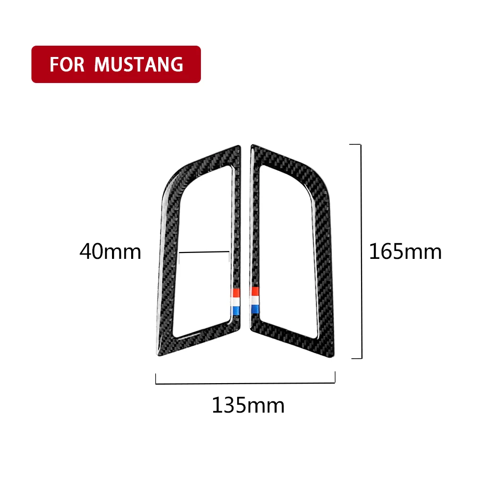 

Carbon Fiber Car Side Air Conditioner Outlet Frame Cover Trim For Ford Mustang 2015-2017 Door Air AC Outlet Stickers Accessories