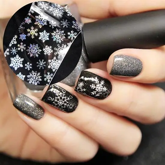 

1 Sheet Christmas Snowflake Pattern Nail Foils for Nail Art Decorations DIY Transfer Sticker Paper