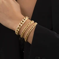 punk thick chain bracelets for women trendy simple hand chain jewelry layered bracelets set 2022 fashion gift