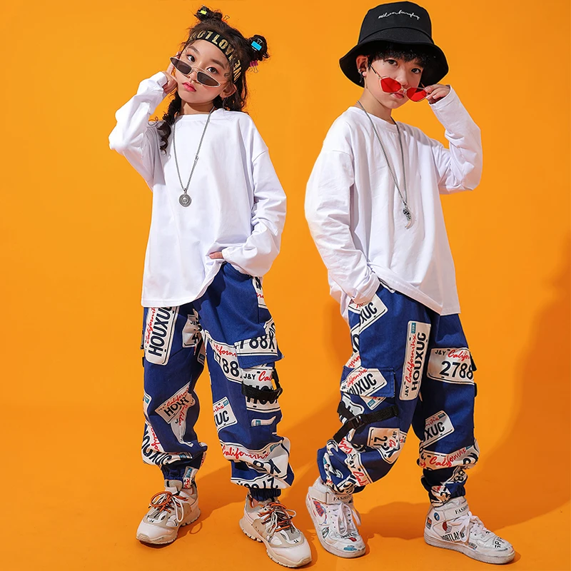 Костюм для джазовых танцев детский свободный костюм уличных в стиле хип-хоп