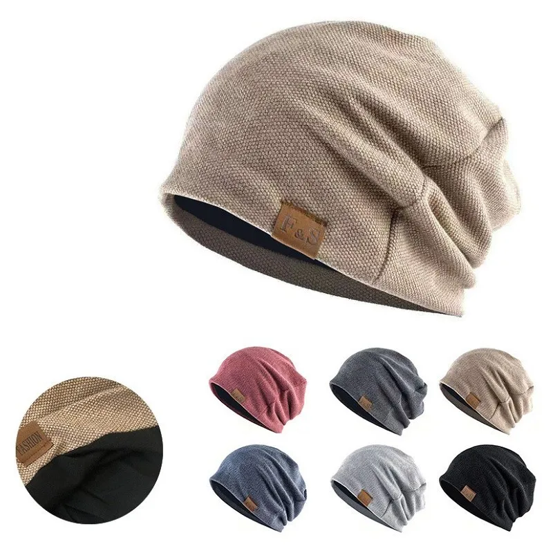 

Модная шапка для мужчин и женщин, осенние шапки с черепом, вязаные однотонные шапочки, облегающие шапки, Весенняя Повседневная Мягкая шапка-...