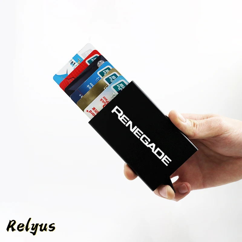 

Credit Card Holder Men Anti-theft Slim Rfid Wallet Metal Case Porte Carte Women ID Cardholder For Jeep Renegade Accessories