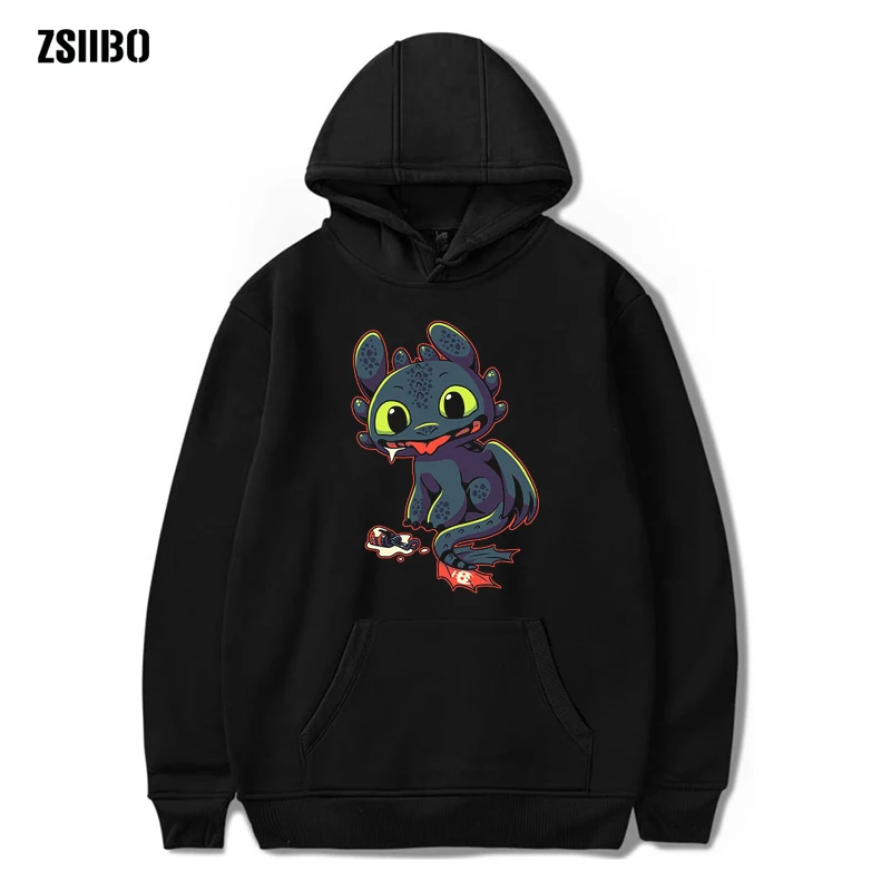 ZSIIBO How to Train Your Dragon Toothless Hoodie Apparel Sweatshirt Casual Turtleneck Men's Jacket Hooded DIYWGWY16