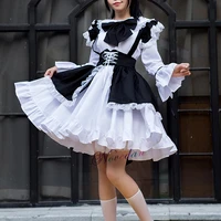 men women maid outfit anime sexy black white apron dress sweet gothic lolita dresses cosplay costume