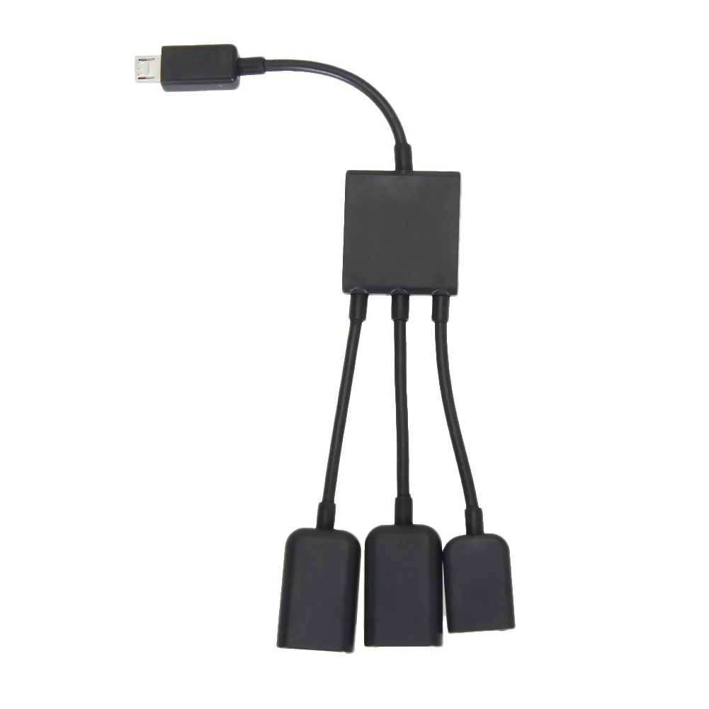 3 в 1 Многофункциональный двойной микро USB хост OTG концентратор адаптер кабель