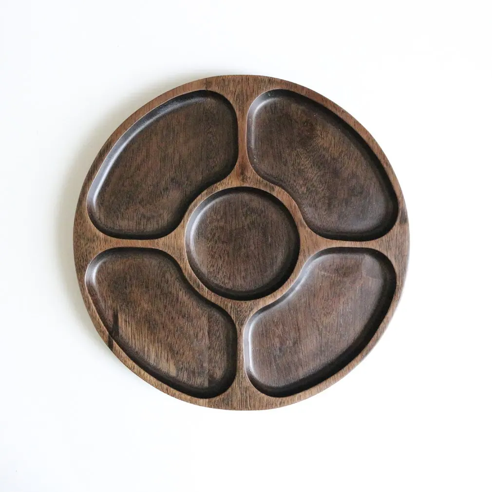 Tea Tray Wooden Plate Fruit Dessert Snack Candy Dining Bar Tableware | Дом и сад