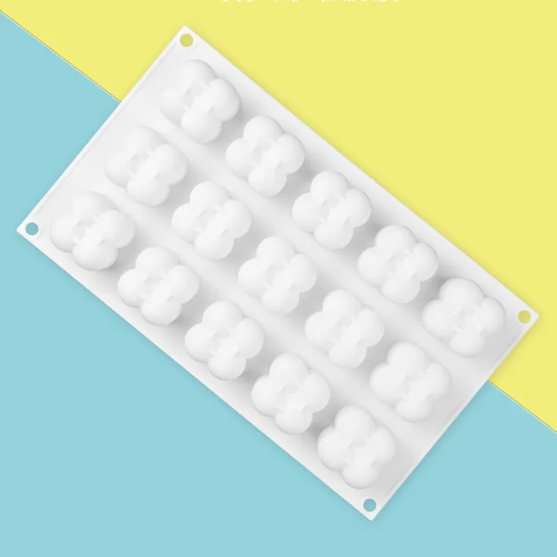 Формы для свечей в форме сои, 15 отделений, формы для кубических свечей из смолы, 3D формы для воска, мыла, кексов, десертов, шоколада и выпечки.