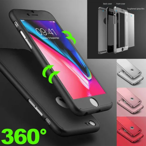 

COQUE 360 For IPHONE 8 7 6 5XR XS MAX 11 12 Pro+ VITRE PROTECTION ECRAN VERRE TREMPE