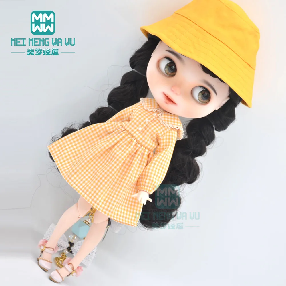 Blyth кукла аксессуары для Azone модная клетчатая рубашка мини юбка шляпа|Куклы| |