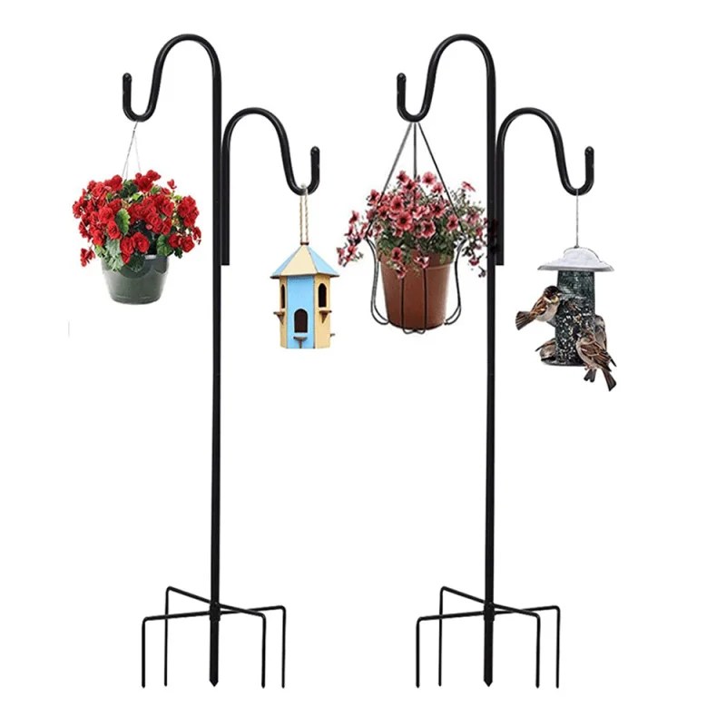 

2PCS/lot Metal Ground Inserting Hook For Courtyard Garden Hanging Basket Plants Bird Feeder Ornaments