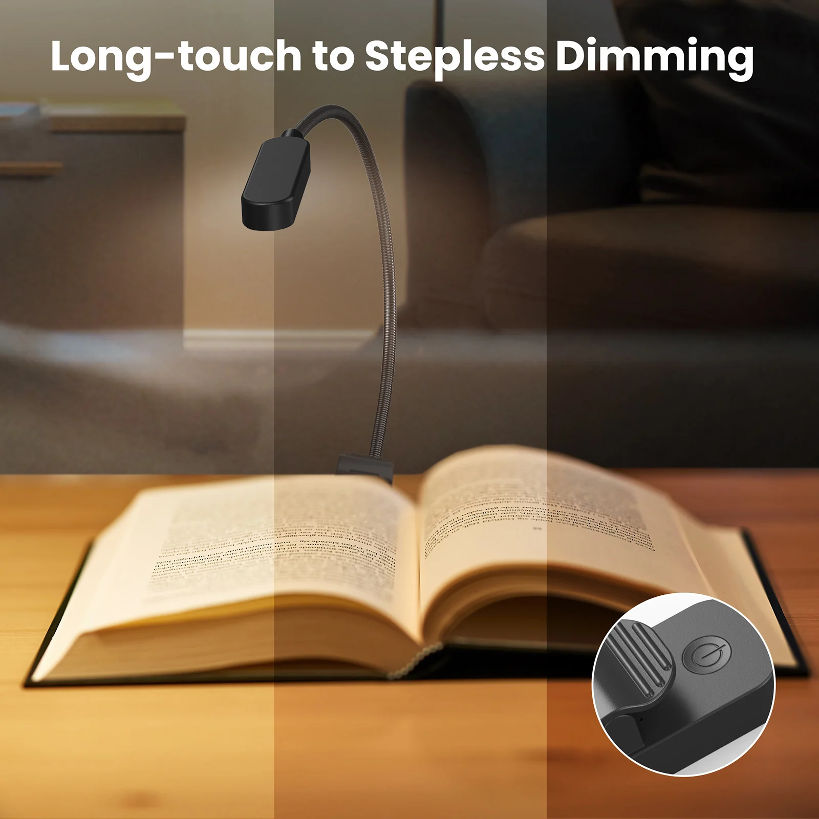 Clip Book Light Amber Reading Lights for Bed Rechargeable Clip Light for Kids Battery Powered Small LED Lights Night Students