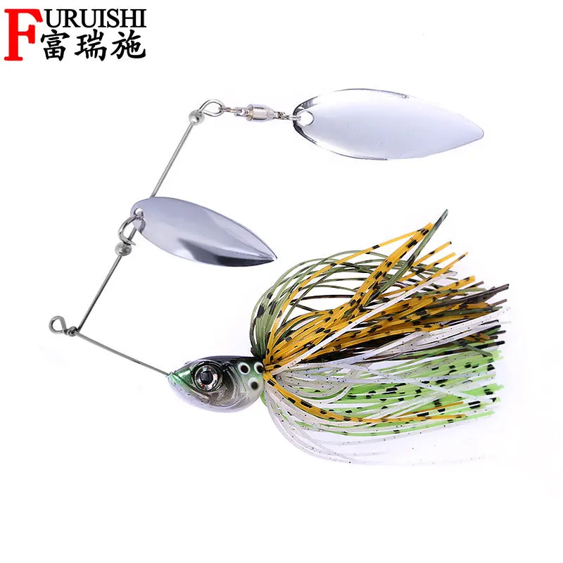 

Sunmile Spinner Rig Best Pike Spinnerbait Bass Jigs with Spinners Willow Leaf Copper Blades Fishing Lures Spin Trout Salmon Bait