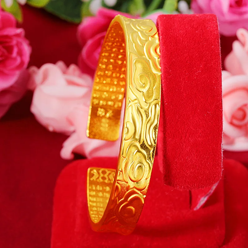 999 желтого золота облака вырезка открытым браслеты из нержавеющей стали для