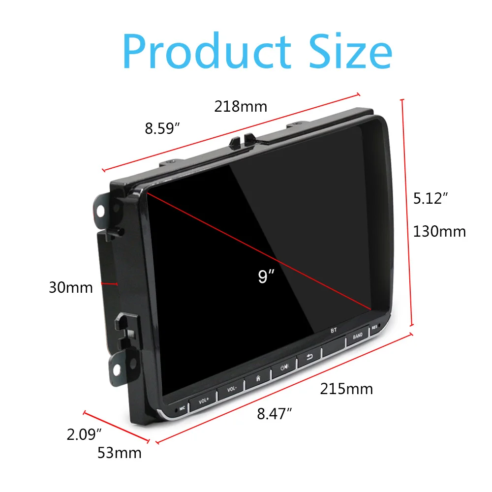 Автомагнитола 9 &quot/7&quot 2 Din для Bora Golf VW Polo Passat B6 B7 Touran Android Wi-Fi GPS-навигация mp5-плеер
