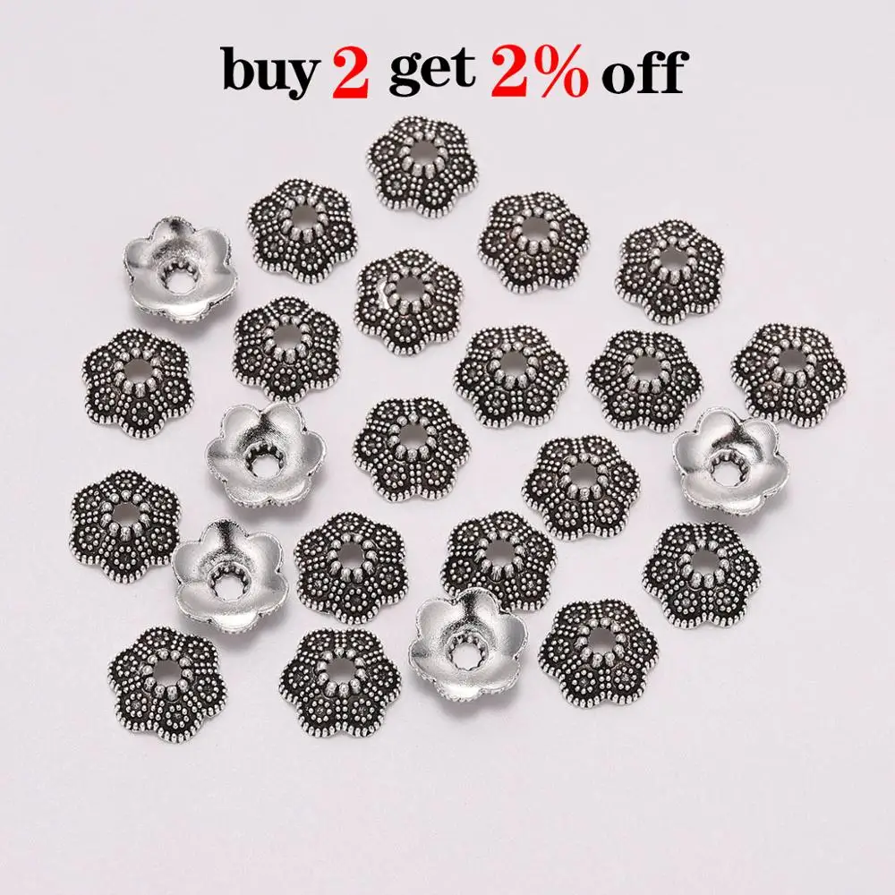 Бусины из цинкового сплава с 6 лепестками 50 шт./лот 10 5 мм | Украшения и аксессуары