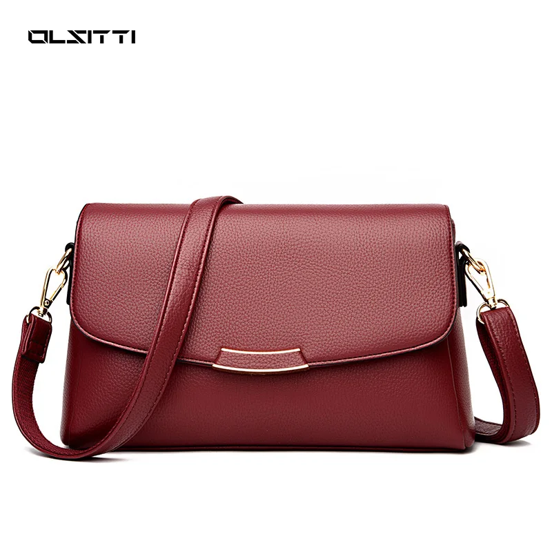 

OLSITTI High Quality Pu Leather Small Square Bags for Women 2021 Casual Concise Shoulder Bag Solid Color Handbags Sac A Main