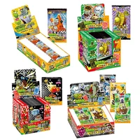 plants vs zombies anime figures bronzing barrage flash cards peashooter collectible cards toys christmas gifts for children