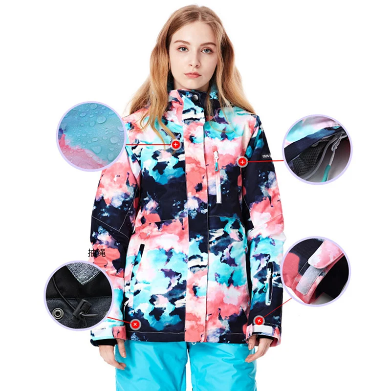 GSOU зимний костюм для сноуборда зимняя женская лыжная куртка штаны