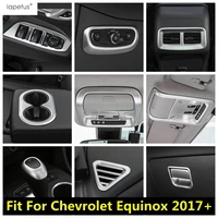 matte interior kit for chevrolet equinox 2017 2022 gear shift head water cup window lift air cover trim abs accessories